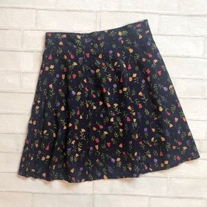 Vintage Croft and Barrow 80s cottagecore floral mini skirt navy small